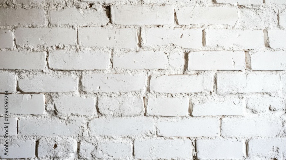 Fototapeta premium Panoramic background of wide white brick wall texture. Home or office design backdrop