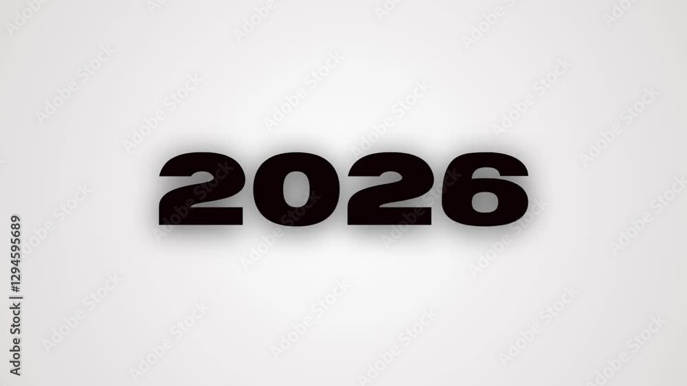 welcome 2026 | happy new year \ animated text video on black and white background welcome 2026 | happy new year \ animated text video on black and white background