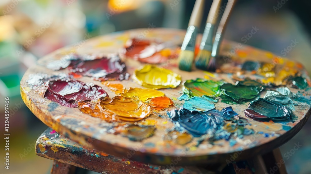A focused artist stands before a vibrant canvas, absorbed in capturing the fluidity of colors and emotions in a serene studio. A focused artist stands before a vibrant canvas, absorbed in capturing the fluidity of colors and emotions in a serene studio.