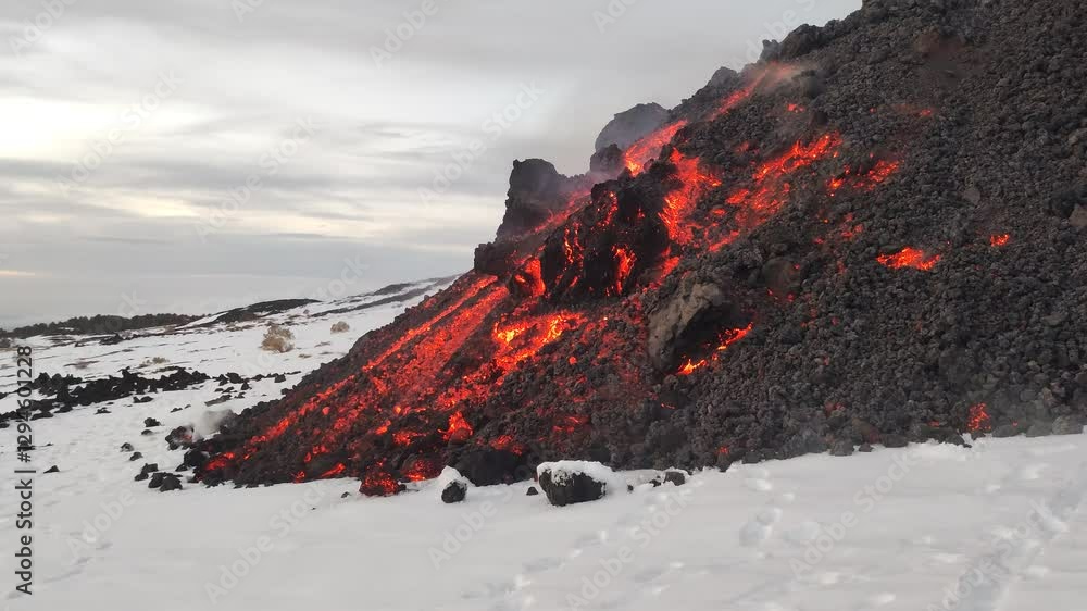 Mount Etna volcano eruption 2025 Stock Video | Adobe Stock