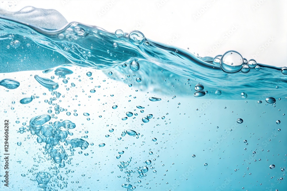 blue water splash, Close-up of Rippling Water with Bubbles blue water splash, Close-up of Rippling Water with Bubbles