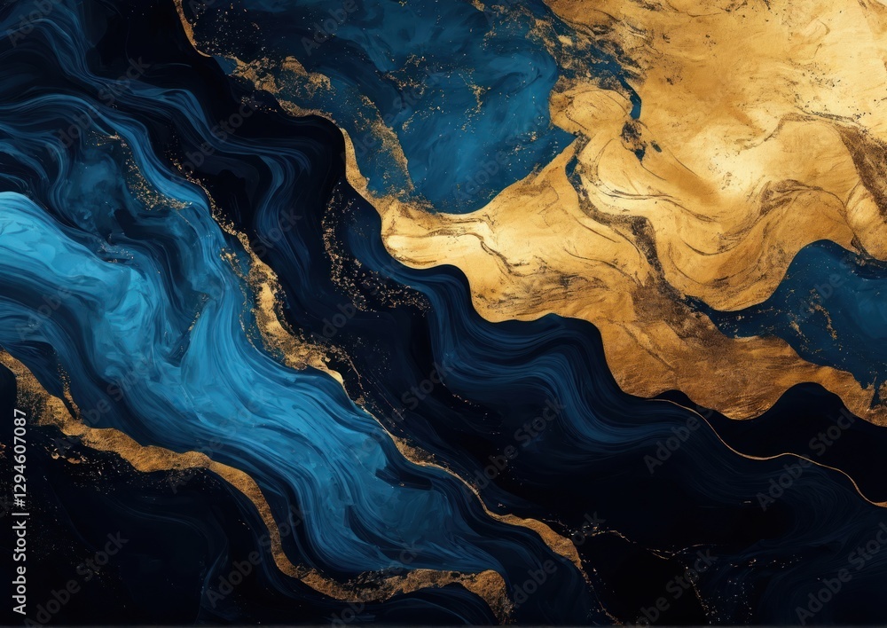 Blue and Gold Abstract Marble Texture. Luxury Wall Art for Modern Interior Decor Blue and Gold Abstract Marble Texture. Luxury Wall Art for Modern Interior Decor