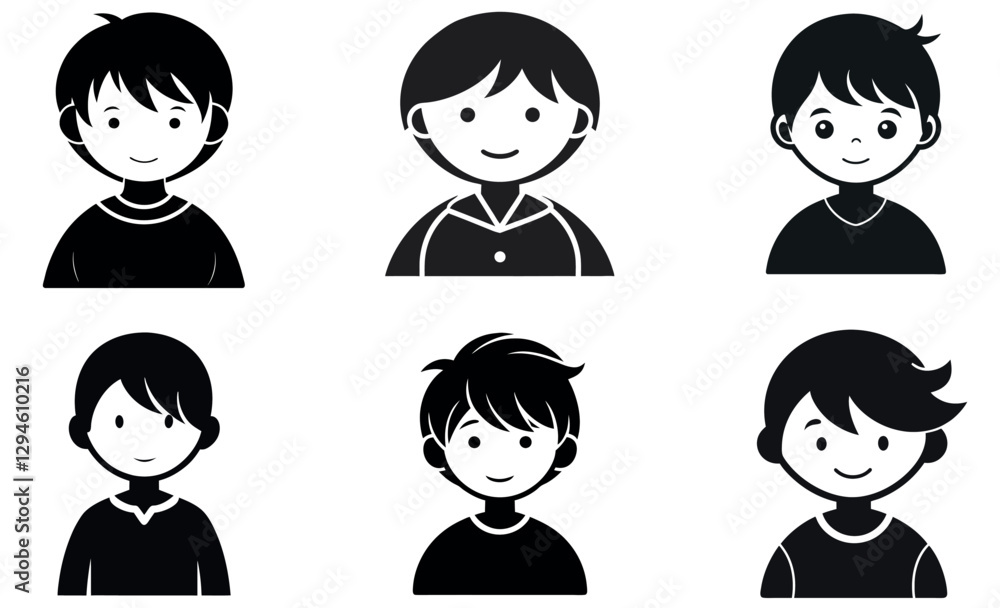 Cartoon Children's Profiles for Various Uses Cartoon Children's Profiles for Various Uses