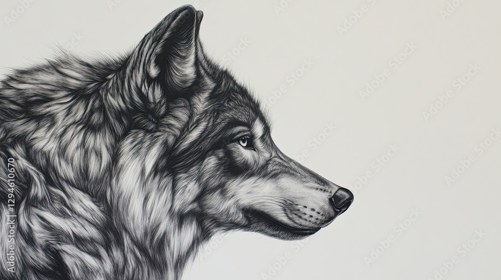 Fototapeta Gray Wolf Profile, Fine Art, Studio Shot