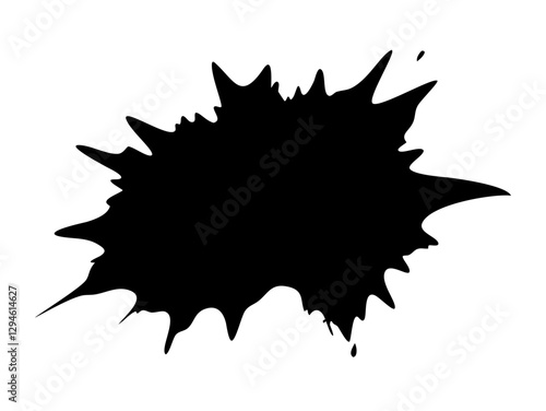 Black spiky splatter with jagged edges
