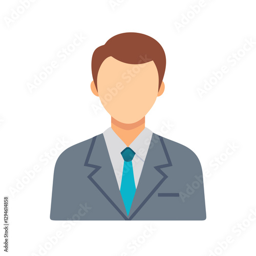 Businessman avatar in flat style