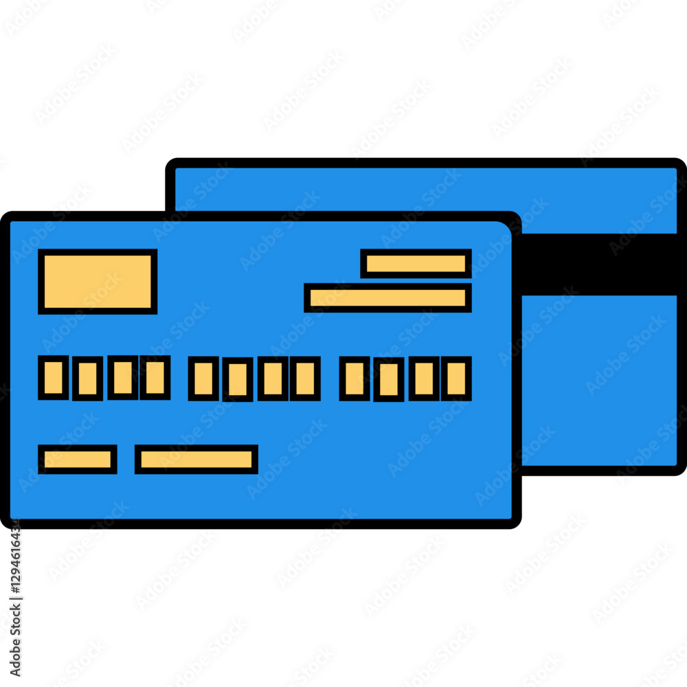 Blue Credit Card Icon Vector Blue Credit Card Icon Vector