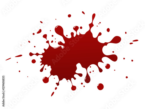 Red blood splatter with dripping effect