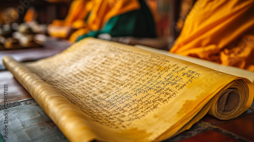 Tibetan Monk Meditating Under Tree