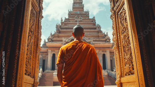 Tibetan Monk Meditating Under Tree