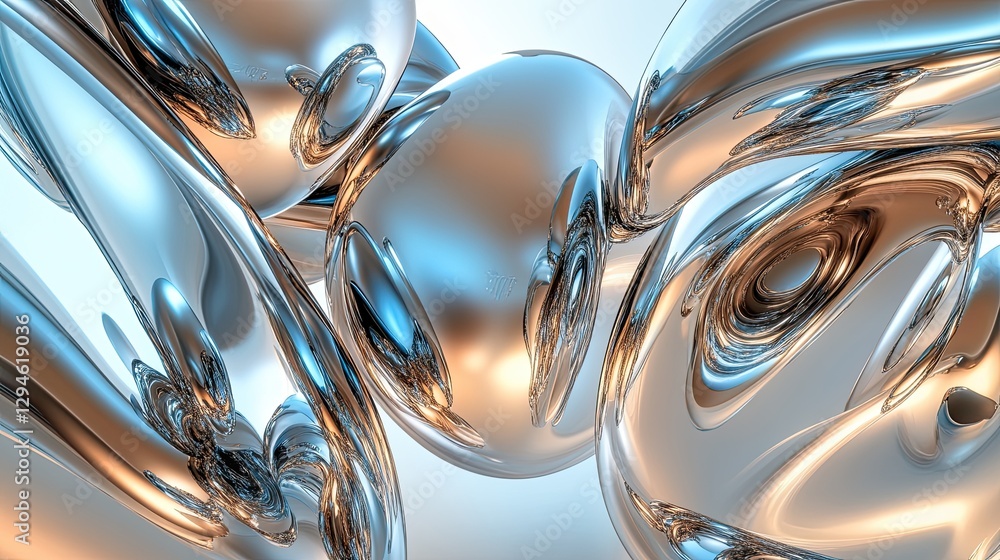 Abstract shapes, liquid-like forms, light reflection Abstract shapes, liquid-like forms, light reflection