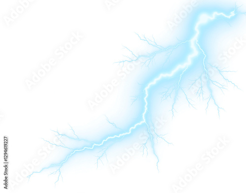 Blue Lightning Bolt isolated on a transparent background