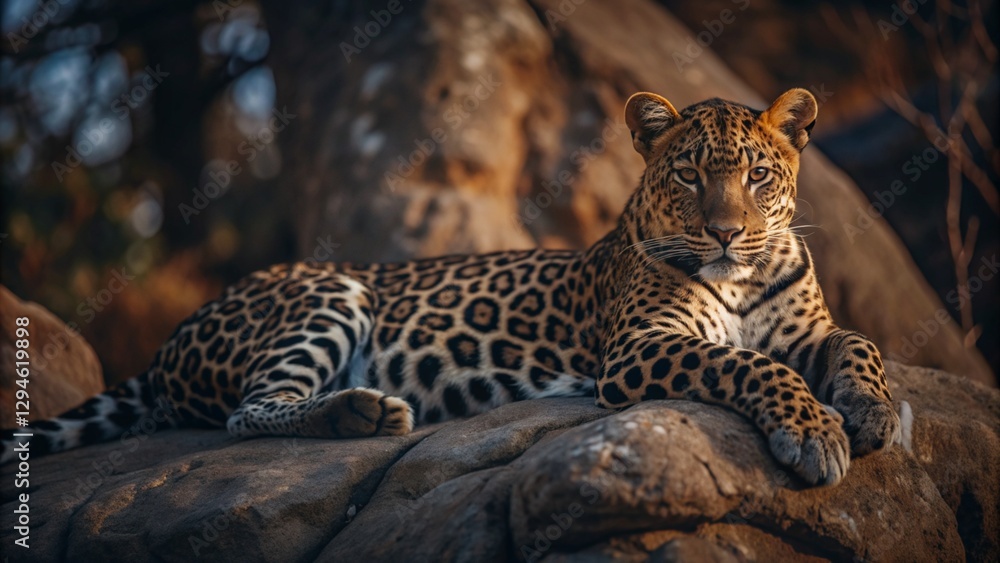 Naklejka premium portrait of a leopard