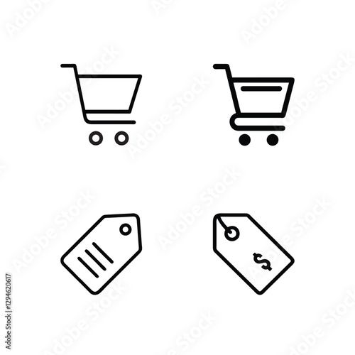 Shopping icon, cart icon, business icon