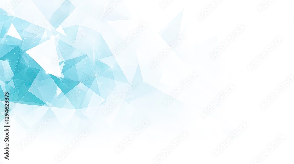 Abstract geometric shapes, light teal, white background Abstract geometric shapes, light teal, white background