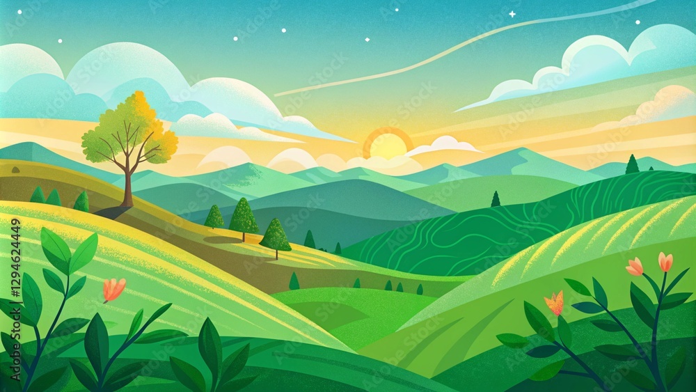 Obraz premium summer landscape with mountains