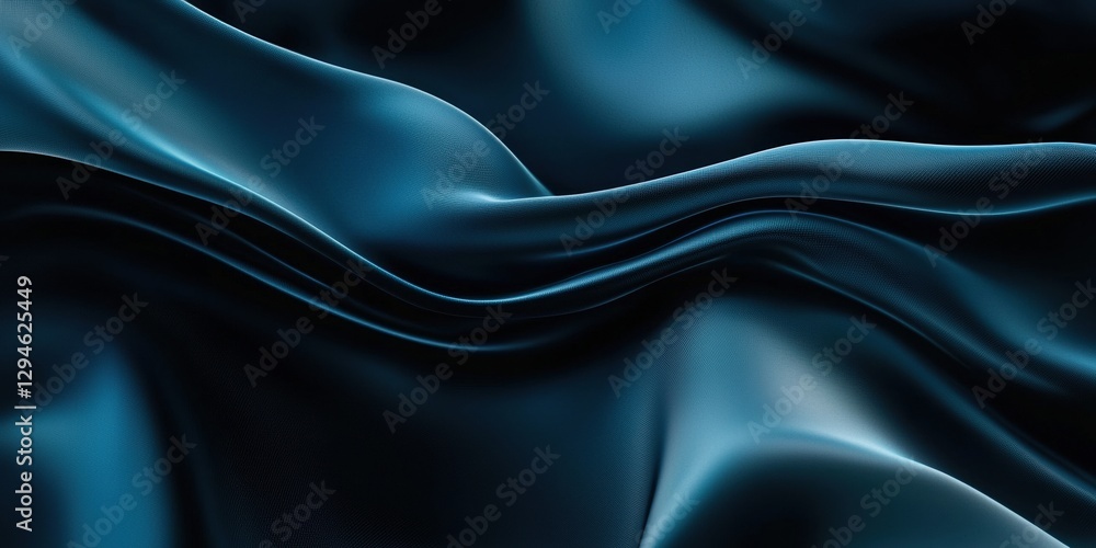 Obraz premium Abstract background with smooth, flowing waves of fabric in dark colors