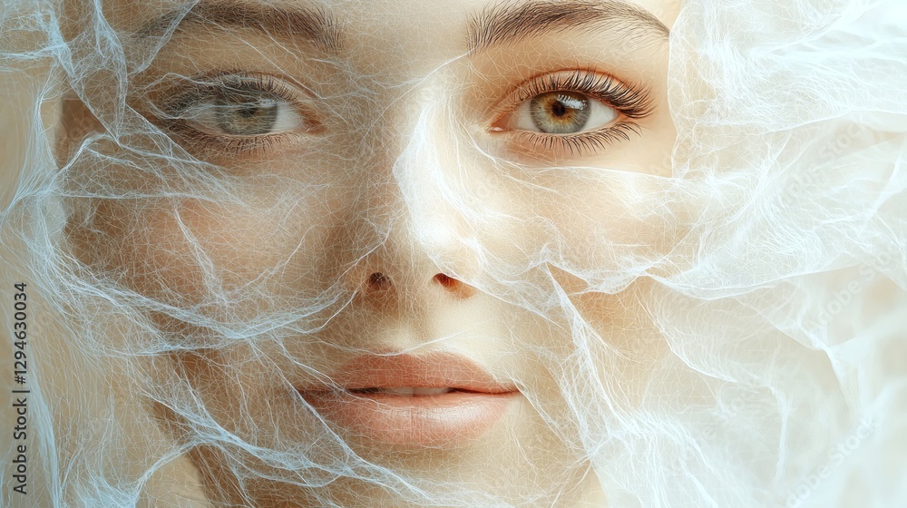 Captivating Portrait of a Woman with Ethereal Veil Captivating Portrait of a Woman with Ethereal Veil