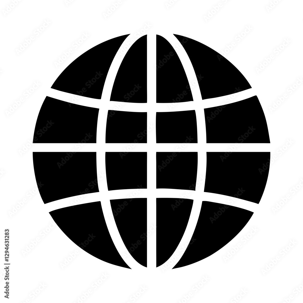 an iconic globe illustration, symbolizing the interconnectedness of the world, set against a clean backdrop. The graphic representation of Earth with horizontal and vertical lines an iconic globe illustration, symbolizing the interconnectedness of the world, set against a clean backdrop. The graphic representation of Earth with horizontal and vertical lines
