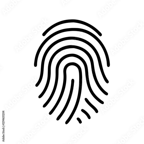 a fingerprint symbol, representing identity and security