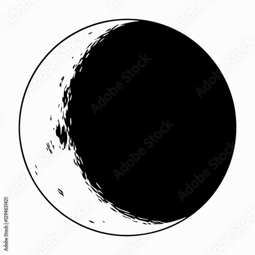 a black and white illustration of the moon, showing the phases of the moon