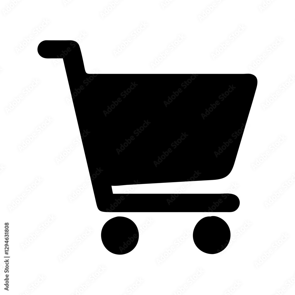 black shopping cart icon isolated on a clean background black shopping cart icon isolated on a clean background