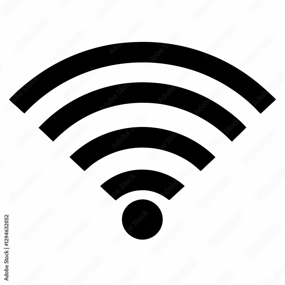 a black and white wifi symbol, representing wireless internet connection a black and white wifi symbol, representing wireless internet connection