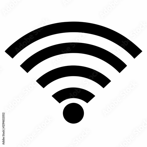 a black and white wifi symbol, representing wireless internet connection 