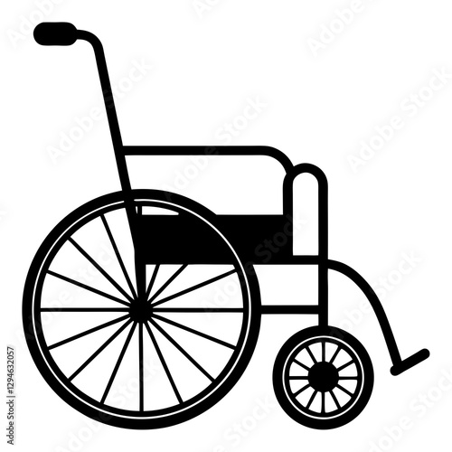 a silhouette of a wheelchair, symbolizing mobility and accessibility