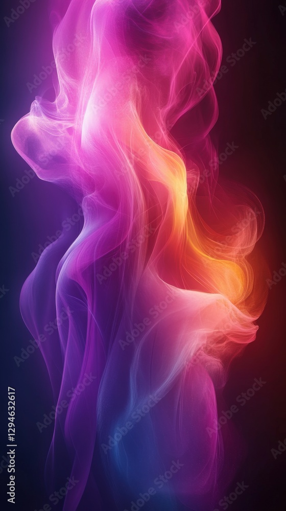 Vibrant Colorful Smoke Patterns in Abstract Design Background Vibrant Colorful Smoke Patterns in Abstract Design Background
