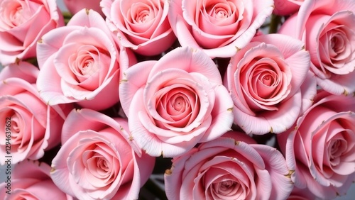 Pink Rose Flowers. Floral Background. 