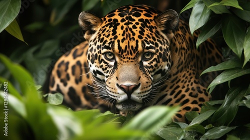 Majestic Jaguar in Lush Rainforest