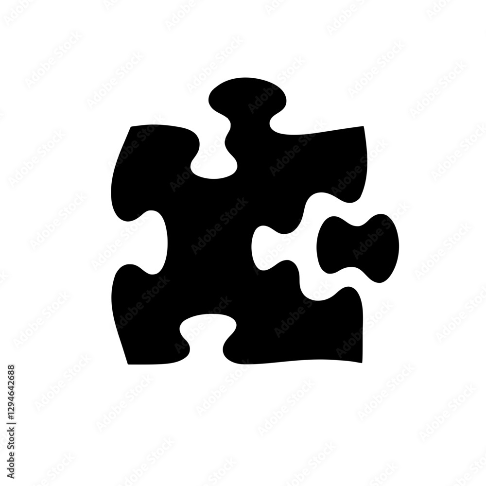 Minimalist black silhouette of a puzzle piece symbolizing problem-solving and unity Minimalist black silhouette of a puzzle piece symbolizing problem-solving and unity