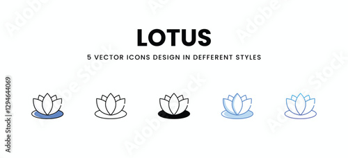 Lotus  vector icons set stock illustration