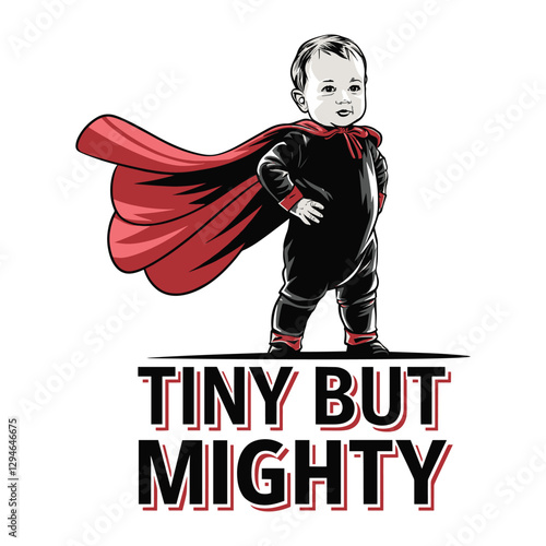 Tiny But Mighty T Shirt Design Baby Superhero