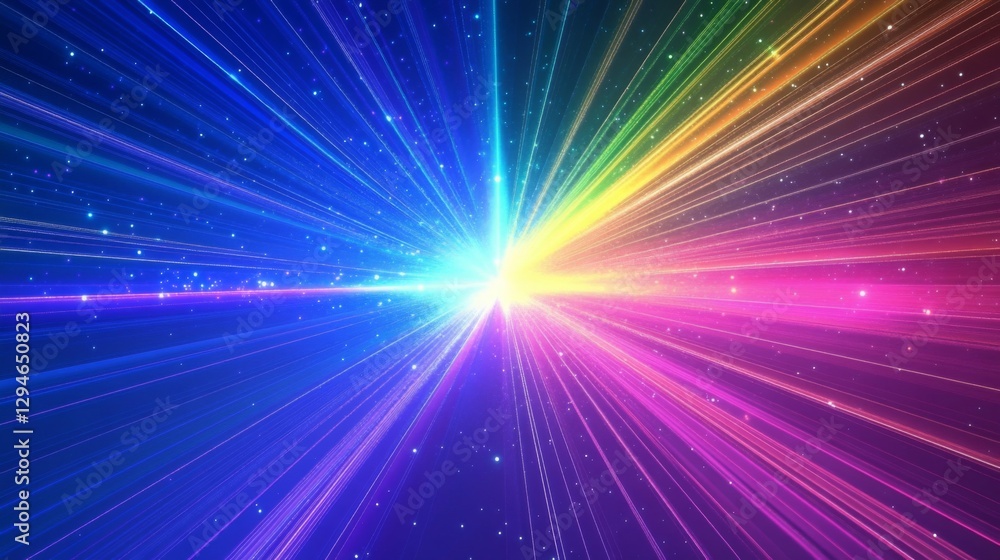 Vibrant Rainbow Light Rays Burst Abstract Background Vibrant Rainbow Light Rays Burst Abstract Background