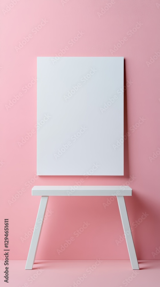 Display artwork in minimalist style pink background photography creative space front view Display artwork in minimalist style pink background photography creative space front view
