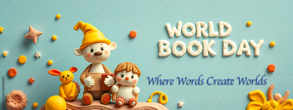 Fototapeta premium Poster to celebrate World Book Day, 6th March