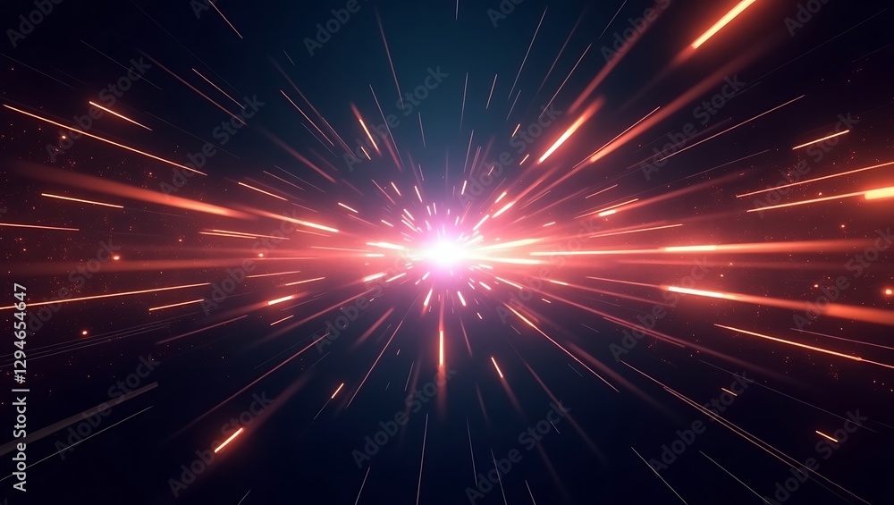 Fototapeta premium Hyperspace Journey: A Cosmic Flight Through Nebulae and Stars