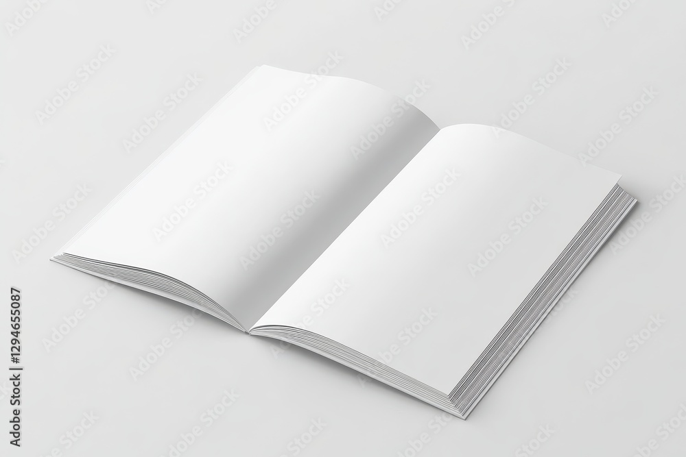 Minimalist Three-Fold Brochure Mockup. Blank Landscape Design on Subtle Gray Backdrop for Print Media Presentation Minimalist Three-Fold Brochure Mockup. Blank Landscape Design on Subtle Gray Backdrop for Print Media Presentation