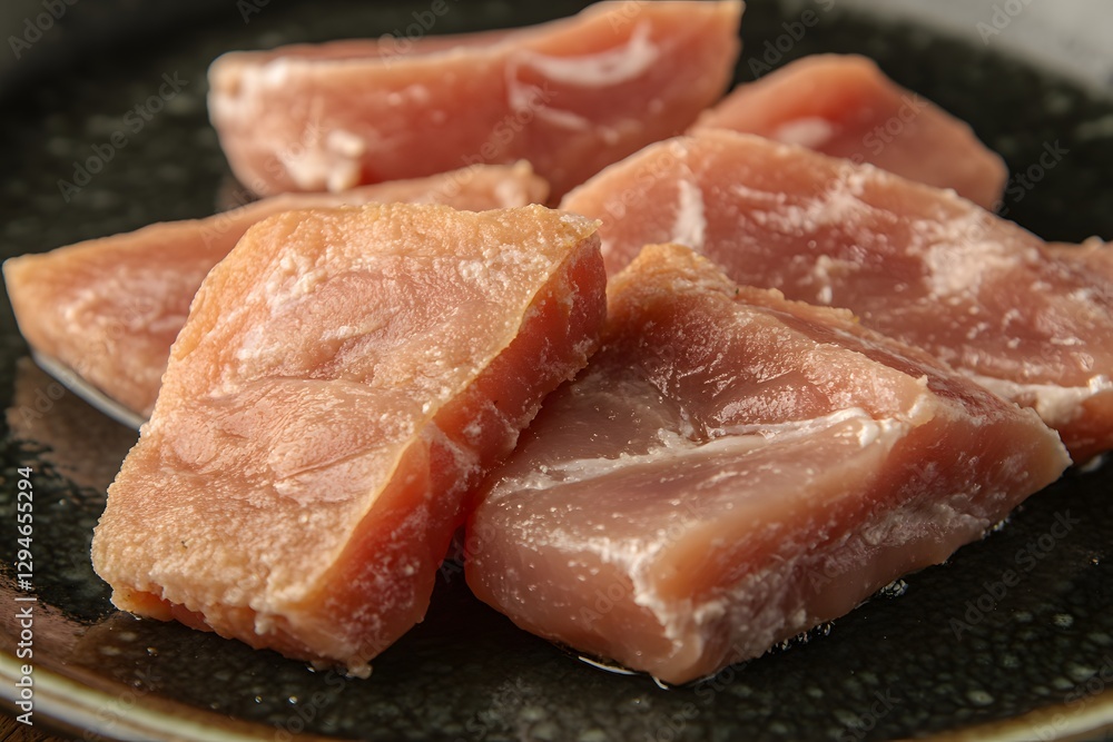 Closeup of Raw Tuna Steaks Ready for Cooking Closeup of Raw Tuna Steaks Ready for Cooking