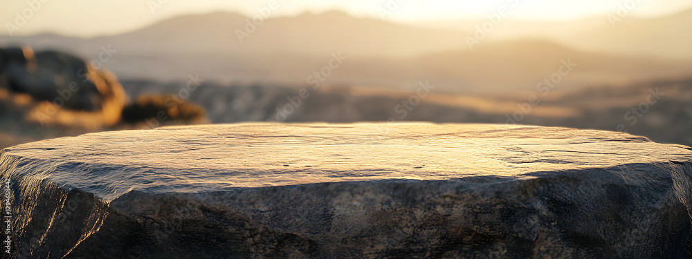 A round, flat stone is placed on the desert
A round, flat stone is placed on the desert