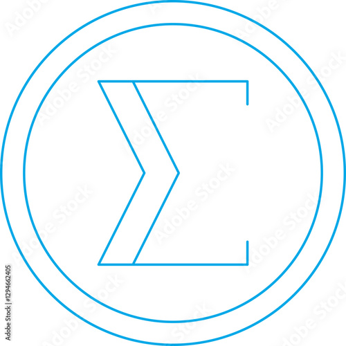 Summation Symbol icon single vector illustration