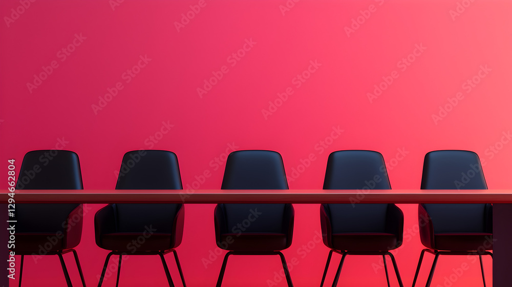 Naklejka premium Front view of modern office boardroom with minimalist design for team collaboration