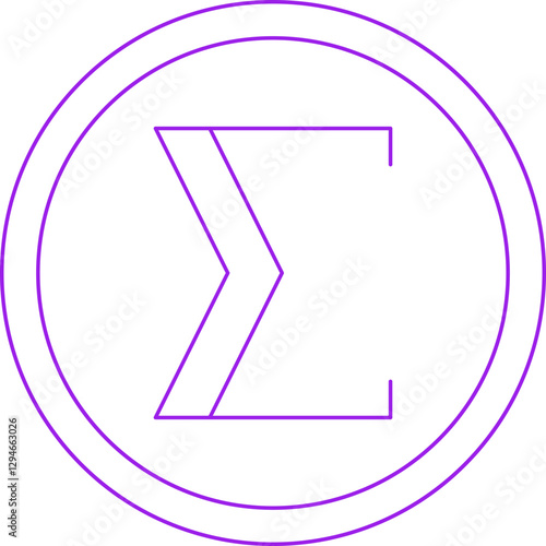 Summation Symbol icon single vector illustration