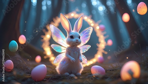 Bright and Unique Easter Bunnies. Colorful Background with Cute and Cheerful Rabbits in a Festive Style for Easter, Design, and Creativity