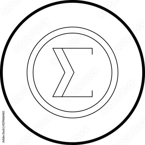 Summation Symbol icon single vector illustration