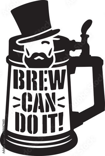 A die cut design of a beer stein illustration.