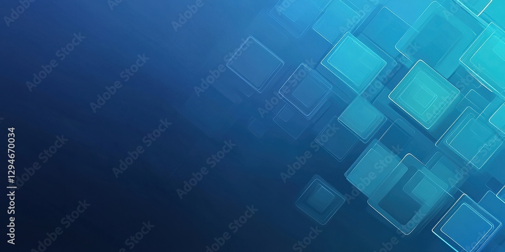 Obraz premium Blue background with squares and geometric shapes