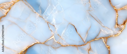 Luxurious marble texture featuring vibrant blue and gold veins in an elegant natural stone pattern